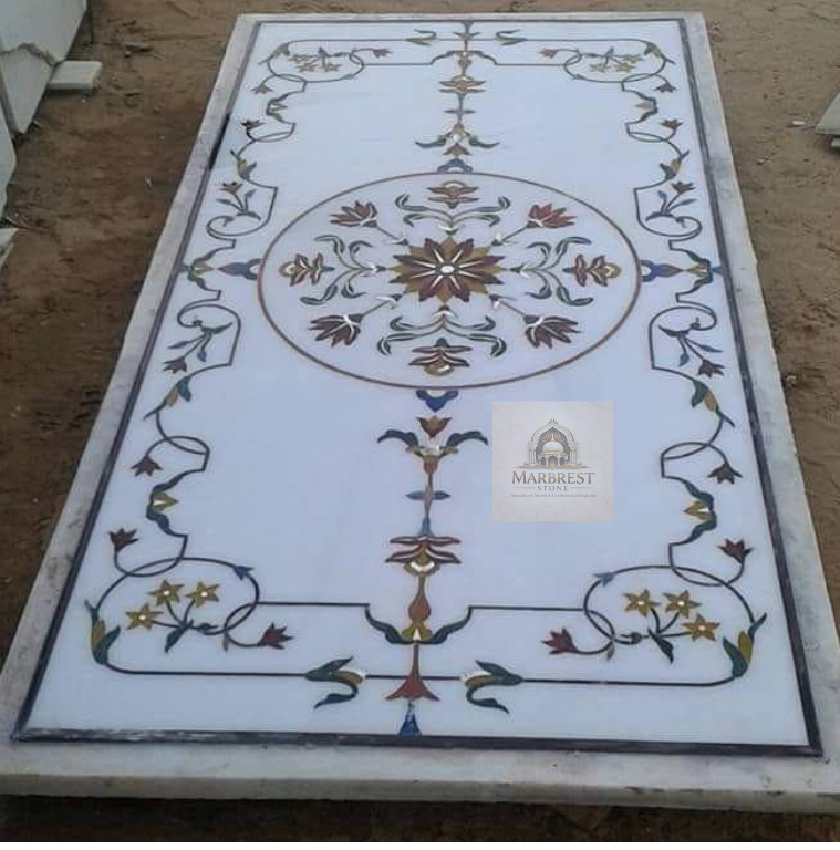 Marbrest Stone "Sultanat" Grand Medallion – Large-Format Floor Inlay — Hand-crafted at the Marbrest Artisan Studio marble by Marbrest Stone