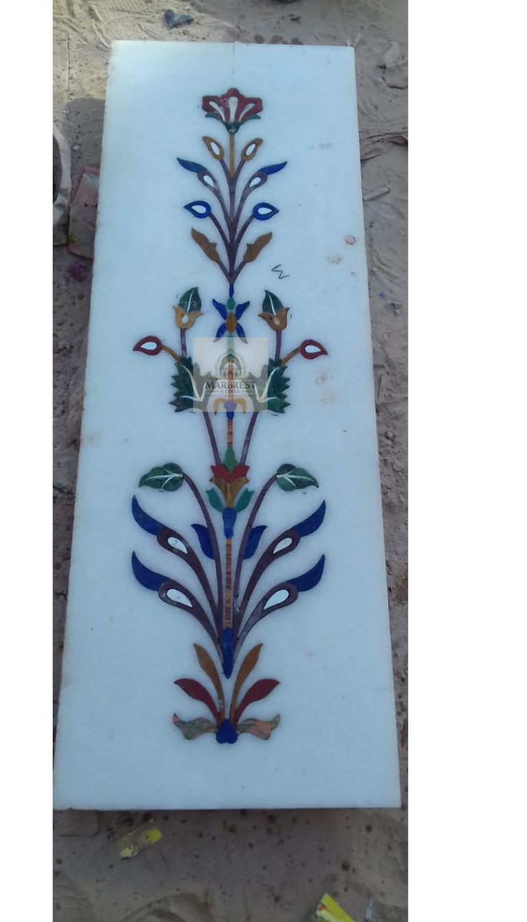 Marbrest Stone "Vasanta" Vertical Vine – Slender Floral Wall Panel — Makrana, Rajasthan marble by Marbrest Stone