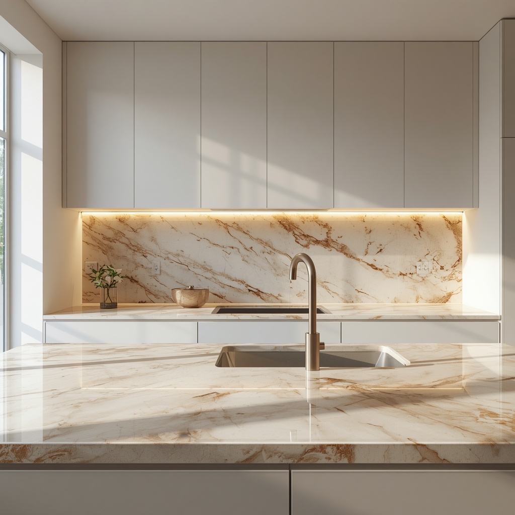 The Taj Mahal Quartzite Countertop & Matching Backsplash — Minas Gerais, Brazil (Exotic Taj Mahal Quartzite) marble by Marbrest Stone