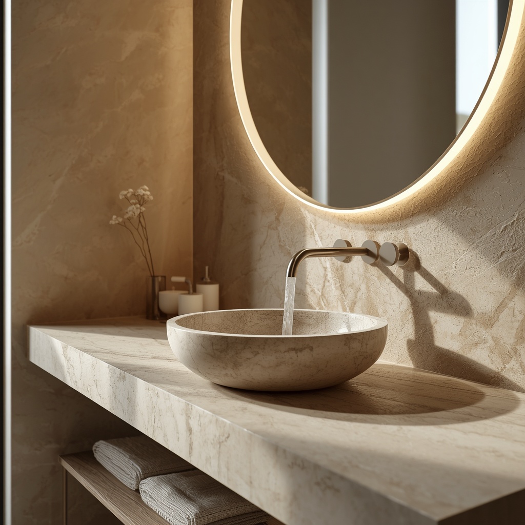 The Oasis Travertine Integrated Vanity Countertop — Tivoli, Italy (Premium Italian Beige Travertine) marble by Marbrest Stone