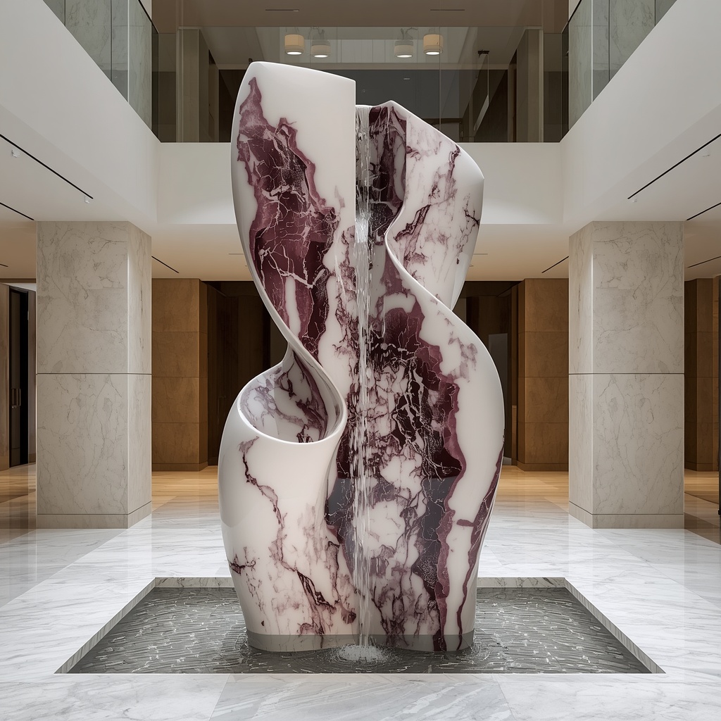 The Aurelia Avant-Garde Calacatta Viola Monolith Fountain — Apuan Alps, Tuscany, Italy (Exclusive Calacatta Viola Marble) marble by Marbrest Stone
